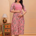 MamaVibez Floral Maternity & Feeding Night Suit
