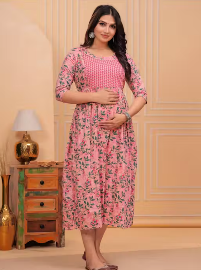 MamaVibez Floral Maternity & Feeding Night Suit