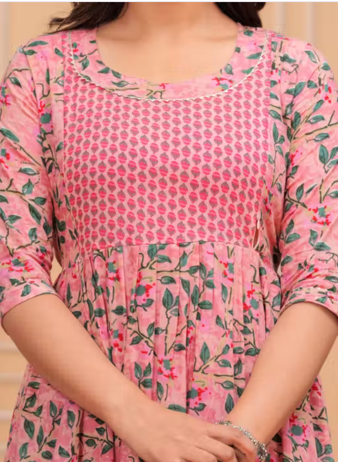 MamaVibez Floral Maternity & Feeding Night Suit
