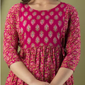 MamaVibez Floral Cotton Maternity & Feeding Gown