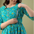 MamaVibez Premium Floral Maternity & Feeding Gown