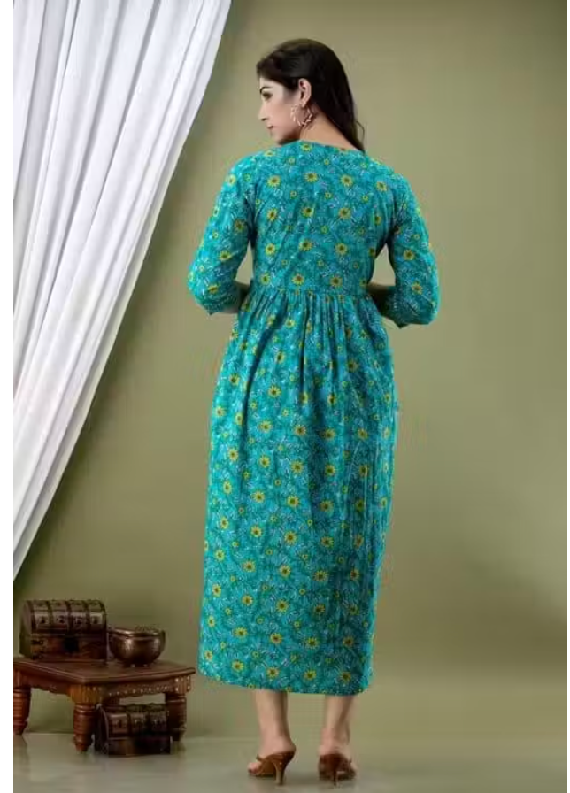 MamaVibez Premium Floral Maternity & Feeding Gown
