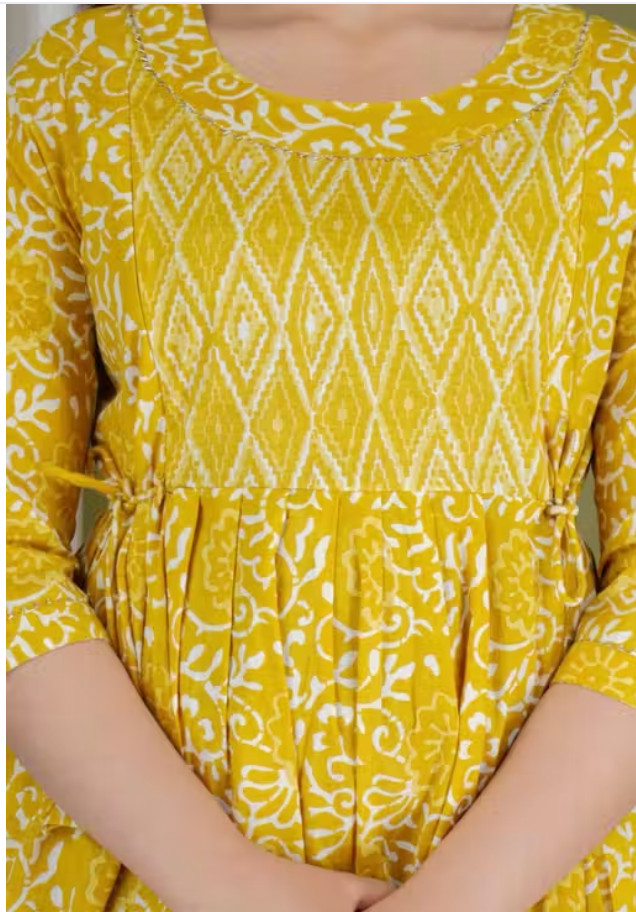 MamaVibez Cotton Maternity & Feeding Gown