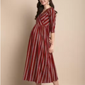 MamaVibez Maroon Cotton Maternity & Feeding Kurti
