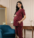 MamaVibez Heart Print Maternity & Feeding Co-Ord Set